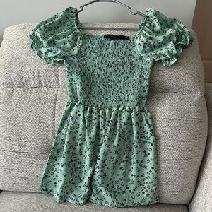 Floral Green Romper